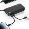 USAMS nešiojama baterija su ištraukiamu USB-C laidu, 10000 mAh PD 20W greito įkrovimo XY serija, baltos spalvos