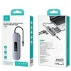 USAMS adapteris šakotuvas 10in1 3xUSB 3.0/TF/SD/USB-C/HDMI/RJ45/VGA PD100W pilka/tamsiai SJ644HUB01