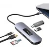 USAMS adapteris šakotuvas 10in1 3xUSB 3.0/TF/SD/USB-C/HDMI/RJ45/VGA PD100W pilka/tamsiai SJ644HUB01