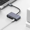 USAMS Adapteris HUB 4in1 2xUSB 2.0/USB 3.0/USB-C pilka/dark pilka SJ627HUB01 (US-SJ627)