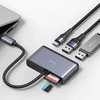 USAMS Adapteris HUB 5in1 USB 2.0/USB 3.0/USB-C/TF/SD pilka/dark pilka SJ628HUB01 (US-SJ628)