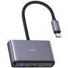USAMS Adapteris HUB 5in1 USB 2.0/USB 3.0/USB-C/TF/SD pilka/dark pilka SJ628HUB01 (US-SJ628)