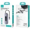 USAMS šakotuvas HUB 6in1 2xUSB 3.0/TF/SD/ USB-C/HDMI PD100W pilkos spalvos SJ642HUB01 (US-SJ642)