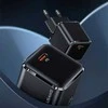 USAMS Tinklo įkroviklis 1xUSB-C T45 30W PD3.0 Fast Charging +kabelis U63 USB-C/Lightning juodos spalvos UXTZH01 (USAMS-UX)