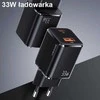 USAMS Laidinis įkroviklis 1xUSB-C+1xUSB T43 33W PD3.0 + QC3.0 + U63 cable USB-C to Lightning juodos spalvos USKT
