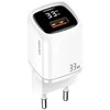 USAMS Laidinis įkroviklis 1xUSB-C + 1xUSB T46 33W (only head) PD3.0 + QC3.0 Fast Charging baltos spalvos CC152TC02