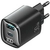 USAMS Laidinis įkroviklis CC229 30W GaNUSB-C/USB-A Fast Charging XC Series juodos spalvos CC229TC01
