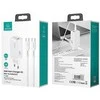 USAMS Laidinis įkroviklis MT 2xUSB-C + USB GaN 65W T33 PD + USB-C to USB-C Cable 100W Fast Charging baltos spalvos