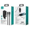 USAMS Tinklo įkroviklis MT 2xUSB-C+USB GaN 65W T33 PD + kabelis USB-C-Lightning 30W Fast Charging juodos spalvos MTXLOGTL01