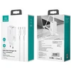 USAMS Laidinis įkroviklis MT 2xUSB-C + USB GaN 65W T33 PD + USB-C to USB-C Cable 100W Fast Charging baltos spalvos
