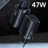 USAMS Tinklo įkroviklis T41 USB-C+USB GaN 47W PD+QC (only head) Fast Charging baltos spalvos CC137TC02 (US-CC137)