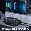 USAMS Laidinis įkroviklis T41 USB-C + USB GaN 47W PD + QC (only head) Fast Charging juodos spalvos CC137TC01 (US-CC1