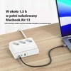 USAMS maitinimo lizdas 65W Super Si greito įkrovimo USB prailgintuvas, ES baltos spalvos CC160TC01 (US-CC160)