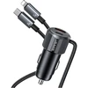 USAMS YT Series CC287 automobilinis įkroviklis 66W 1xUSB-A 1xUSB-C + 2in1 USB-C/Lightning Cable