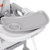 Vaikiška maitinimo kėdutė 3-in-1 su dvigubu padėklu ir 5 taškų saugos diržais, pilka ECOTOYS