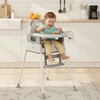 Vaikiška maitinimo kėdutė 3-in-1 su dvigubu padėklu ir 5 taškų saugos diržais, pilka ECOTOYS