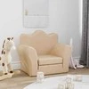 Vaikiška sofa-lova, kreminės spalvos, minkštas pliušas 357055