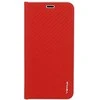Vennus Book CARBON dėklas su rėmeliu skirtas Apple iPhone 12 Pro Max raudonos spalvos