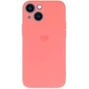 Vennus silikoninis Heart dėklas skirtas Apple iPhone 14 Plus design 1 koralų spalvos