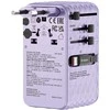 Verbatim kelioninis įkroviklis EU/UK/US GaN 1xUSB-C/1xUSB-A/2xUSB-C PD 70W violetinės spalvos 30188