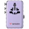 Verbatim kelioninis įkroviklis EU/UK/US GaN 2xUSB-C/2xUSB-A/1xUSB-C PD 100W violetinės spalvos 30193