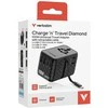 Verbatim kelioninis įkroviklis EU/UK/US GaN 2xUSB-C/2xUSB-A/1xUSB-C PD 100W juodos spalvos 30191