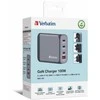 Verbatim Laidinis įkroviklis GaN 100W 3xUSB-C/USB-A + Adapteris EU/UK/US GNC-100 32202