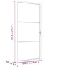 Vidaus durys, juodos, 102,5x201,5cm, matinis stiklas/aliuminis