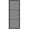 Vidaus durys, juodos, 76x201,5cm, ESG stiklas ir aliuminis