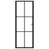 Vidaus durys, juodos, 76x201,5cm, ESG stiklas ir aliuminis
