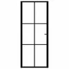 Vidaus durys, juodos, 83x201,5cm, ESG stiklas ir aliuminis