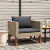 Vienvietė sodo sofa su pagalvėlėmis, smėlio, poliratanas