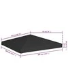Viršutinis pavėsinės uždangalas, juodos spalvos, 3x3m, 270 g/m²