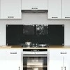 Virtuvės atbraila 2 pcs Juoda 70 x 50 cm grūdintas stiklas
