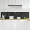Virtuvės atbraila 2 pcs Juoda 90 x 40 cm grūdintas stiklas
