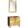Vonios spintos komplektas 2 vnt. Juoda ir Brass 62 x 33 x 58 cm