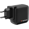 Wall Charger Verbatim Mini GaN 100W 3xUSB-C PD/1x USB-A QC juodas 32231