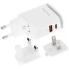 Įkroviklis USB-C/USB 240V WAYME, 25W + LED reguliuojamas apšvietimas