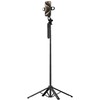 Wozinsky Asmenukių lazda WH181D-Y1S 1.75m aluminum alloy telescopic tripod with dual lamp and phone holder – juodos spalvos