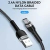 Wozinsky WNBAC1 USB-A / USB-C 2.4A kabelis 1 m – juodos spalvos