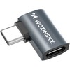 Wozinsky WPKB-01 USB-C – USB-C 40Gb/s 240W 8K OTG šoninis kampinis adapteris – pilkas