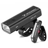 Wozinsky WSBLB2 Front (400 lm) and Rear USB-C Bike Light Set – juodos spalvos
