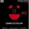X-Raypad Obsidian Skates BenQ Zowie EC1-CW &amp; EC2-CW &amp; EC3-CW Raudona 2 vnt. (Raudoni) Pakaitiniai Pelė Feet