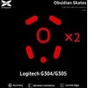 X-Raypad Obsidian Skates Logitech G304 &amp; G305 Raudona 2 vnt. (Raudoni) Pakaitiniai Pelė Feet