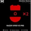X-Raypad Obsidian Skates Razer Viper V3 Pro Raudona 2 vnt. (Raudoni) Pakaitiniai Pelė Feet