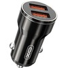 XO automobilinis įkroviklis CC48 2x USB 2,4A juodos spalvos + USB-C kabelis