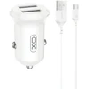 XO automobilinis įkroviklis CC67 12W 2x USB juodas + USB – USB-C laidas