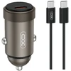 XO automobilinis įkroviklis CC70 PD 30W 1x USB-C juodas + laidas USB-C – USB-C