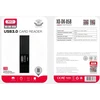 Atminties kortelė XO DK05B USB 3.0 atminties kortelių skaitytuvas 2W1 (juodas)