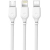 XO kabelis NB103 3in1 USB – Lightning + USB-C + microUSB 1,0 m 2,1A baltas